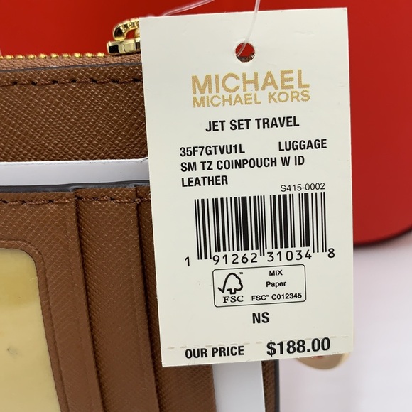 MICHAEL KORS LARGE EAST WEST ZIP CHAIN XBODY &  SMALL TOP ZIP COINPOUCH WITH ID - Picture 12 of 16